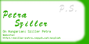 petra sziller business card